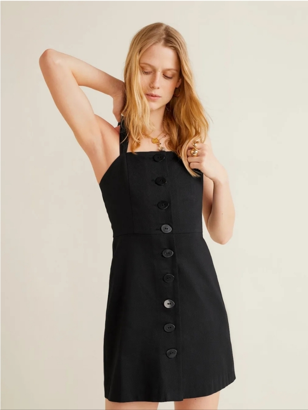 Mango Cotton Textured Minidress